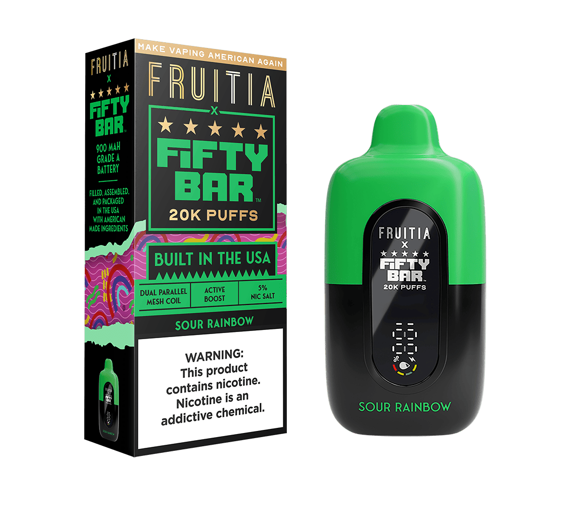 Sour Rainbow | Fruitia x Fifty Bar 20K Disposable | FRUITIA Sour Rainbow | Fruitia x Fifty Bar 20K Disposable | FRUITIA