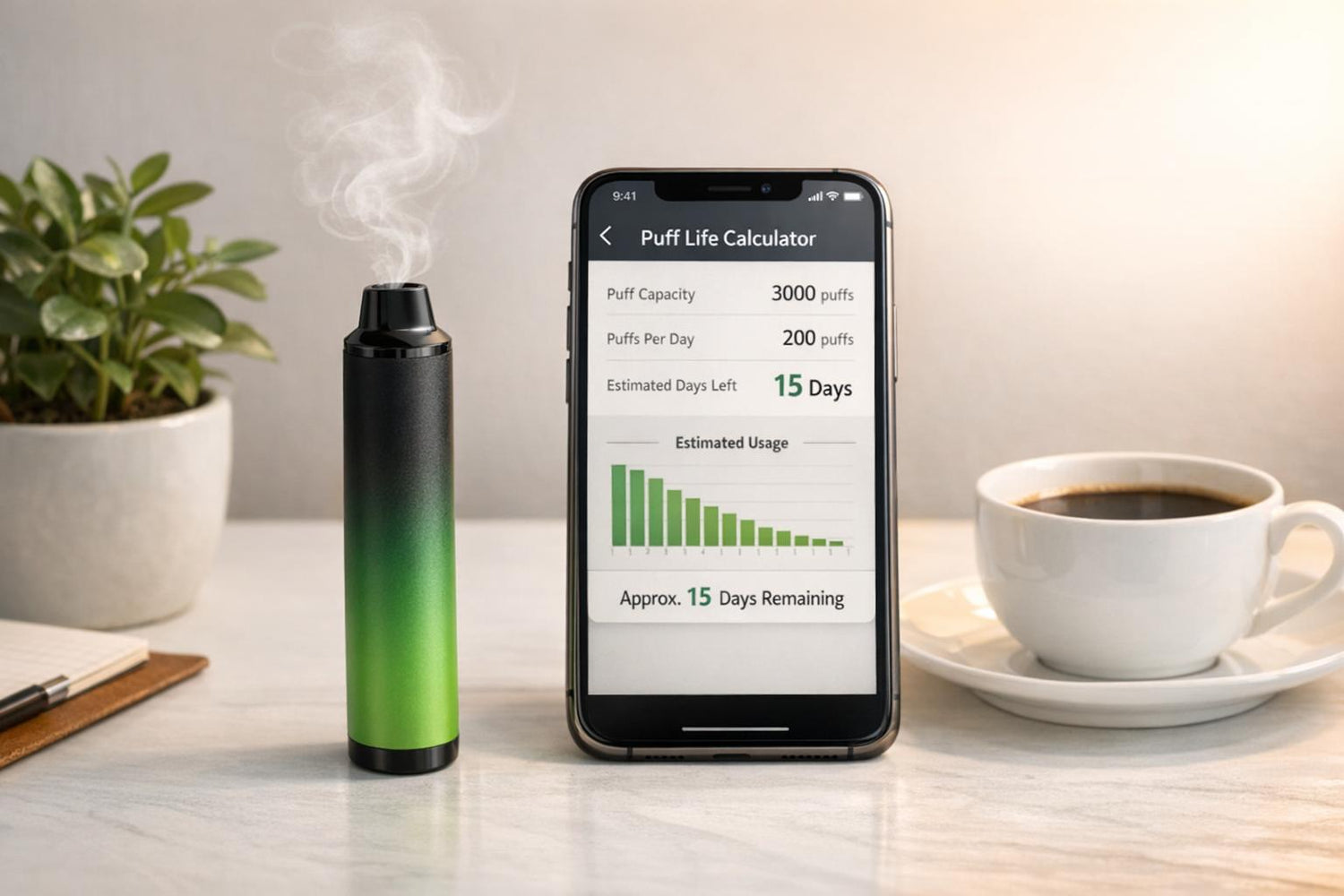 Disposable Vape Puff Life Calculator