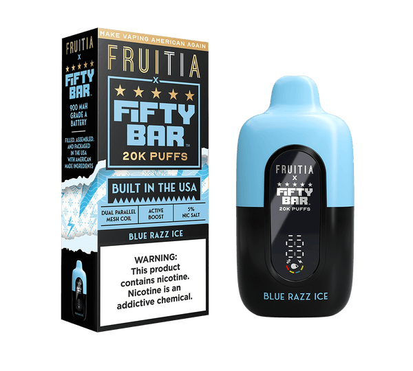 Blue Razz Ice | Fruitia x Fifty Bar 20K Disposable | FRUITIA Blue Razz Ice | Fruitia x Fifty Bar 20K Disposable | FRUITIA