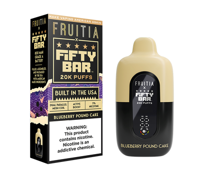 Blueberry Pound Cake | Fruitia x Fifty Bar 20K Disposable | FRUITIA Blueberry Pound Cake | Fruitia x Fifty Bar 20K Disposable | FRUITIA