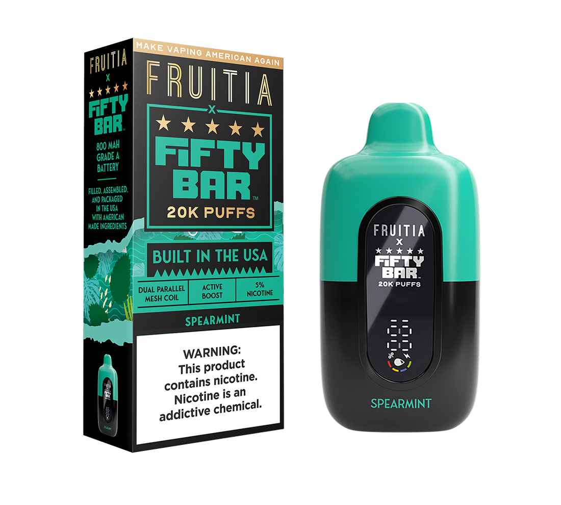 Spearmint,Disposable,Disposable, FRUITIA x Fifty Bar,FRUITIA x Fifty Bar