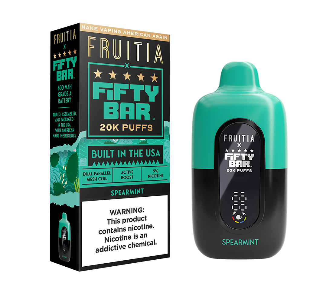 Spearmint,Disposable,Disposable, FRUITIA x Fifty Bar,FRUITIA x Fifty Bar