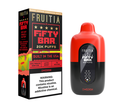 Swedish | Fruitia x Fifty Bar 20K Disposable | FRUITIA Swedish | Fruitia x Fifty Bar 20K Disposable | FRUITIA